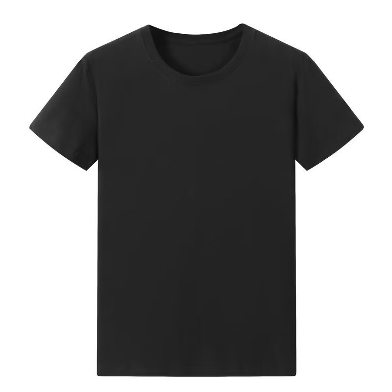 Short-sleeved T-shirt men's solid color plain inner wear pure white pure black All White all black simple winter chic summer top clothes