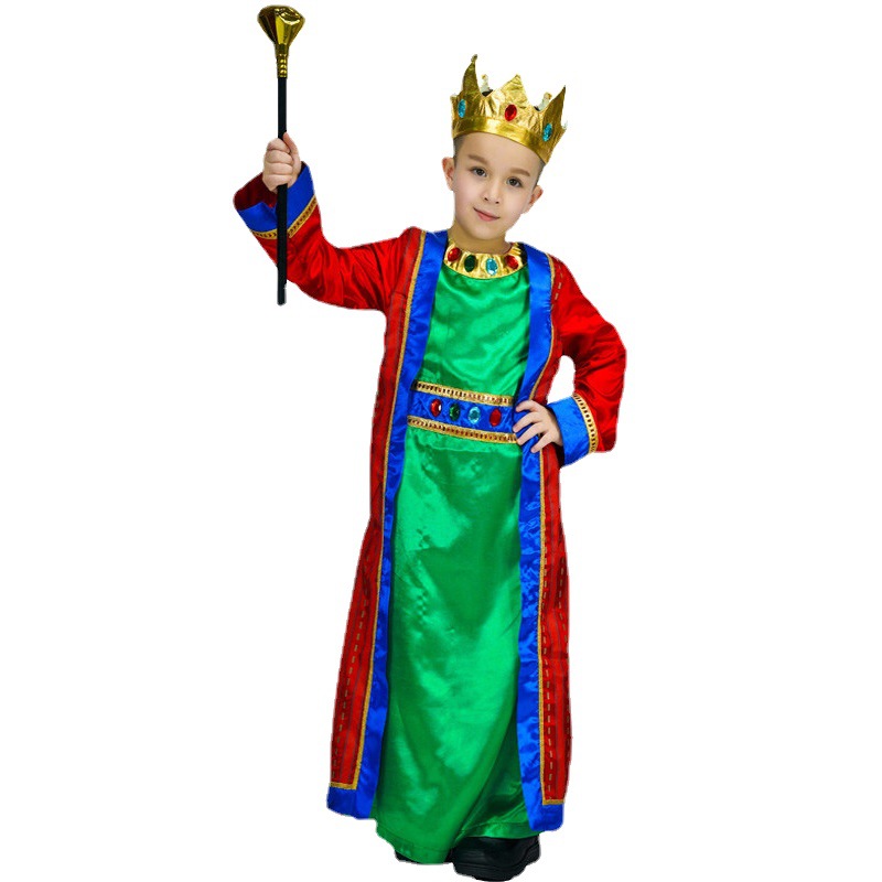 Traje de fiesta de la mascarada traje de Halloween Cosplay traje de rendimiento traje de los niños pequeño rey traje