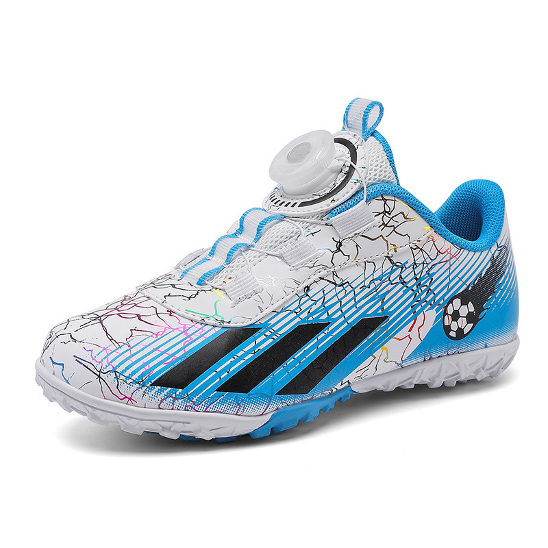 Binbinniao zapatos de fútbol con hebilla giratoria transfronteriza antideslizantes para niños deportes cómodos competencia de entrenamiento de hierba de uñas rotas bajas