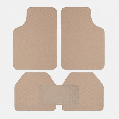 Universal Foot Pad: mats, non-slip and dirt-resistant leather - beige-universal-five-piece-set