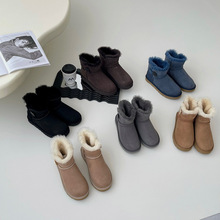 冬季韩版雪地靴女羊皮毛一体2023新品保暖女靴真皮防滑短筒女靴