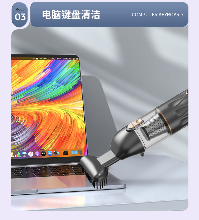 Digital Display Screen Car Vacuum Cleaner, Car and Home Handheld Wireless Multi-Functional Super Powerful Suction Mini Vacuum Cleaner