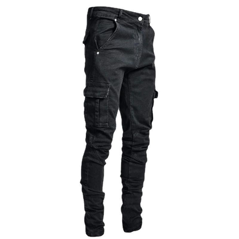 boy European And American Cross-Border Exclusive 2022 Trend New Versatile Men's Side Pocket Skinny Jeans_viptrois.com