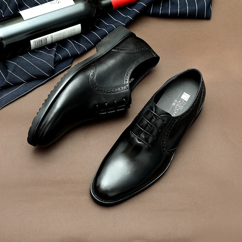 Scarpe oxford uomo in pelle formali stringate senza cuciture_voghion.com