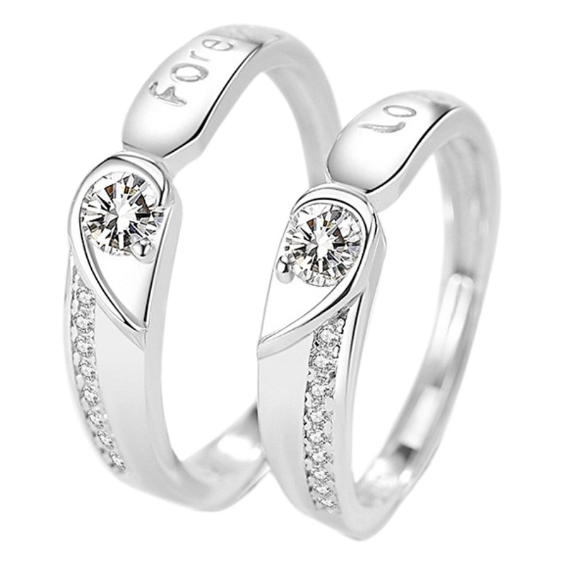 Estilo coreano anillo de pareja para las mujeres 925 plata esterlina anillo de los hombres moda nicho diseño moda 520 Día de San Valentín regalo