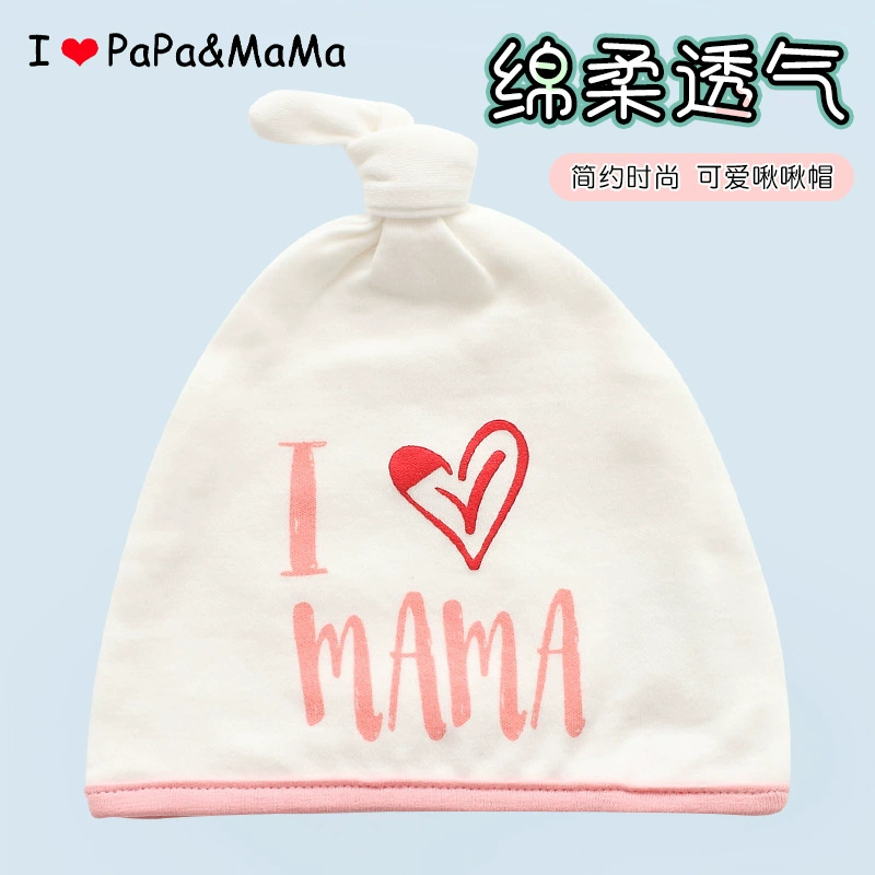 Футболка для новорожденного из хлопковой шерсти ipapamama I Love Мама и папа 0-3 месяцев детская фетальная шапочка