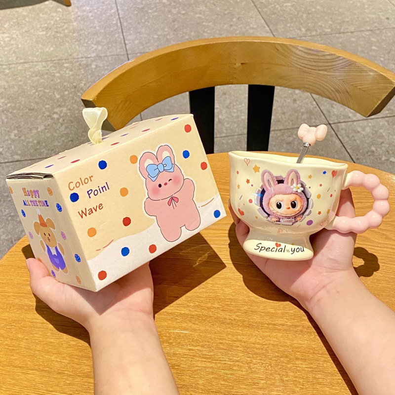 马克杯高颜值ins拉布布情侣杯子生日礼物陶瓷水杯女生伴手礼新款|undefined