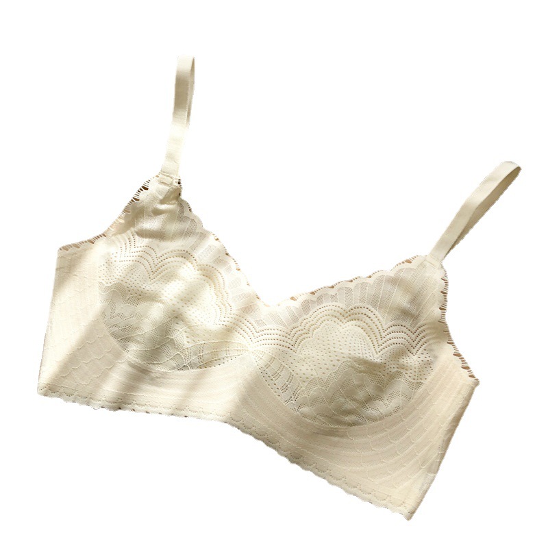 Orejas de conejo de látex taza de cristal pecho grande pequeña ropa interior sin costuras ultrafina de las mujeres cómodo sujetador transpirable verano caliente