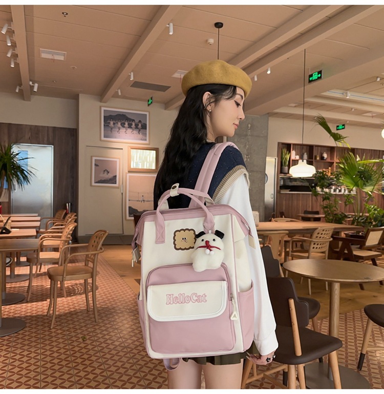 Kids Backpacks Women's Ins Trend Japanese Harajuku Style Personality Contrast Color Student Backpack Casual Simple Small Backpack_voghion.com