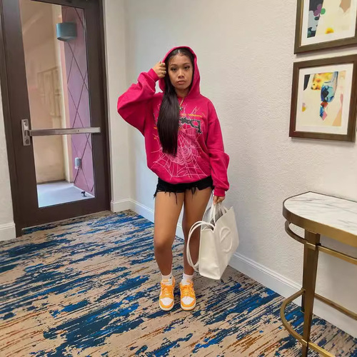 Cross-border Western and Eastern Hip-Hop Singer Alphabet 555555 Print Couple Hooded Sweatshirts Men and Women Wholesale