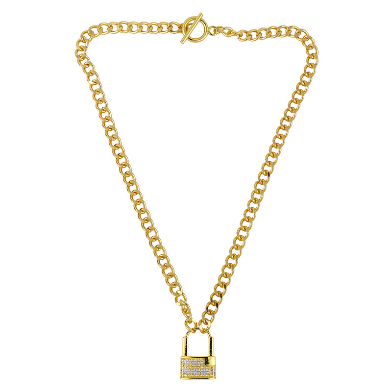 Diamond Ot Buckle Hip Hop Necklace display picture 6