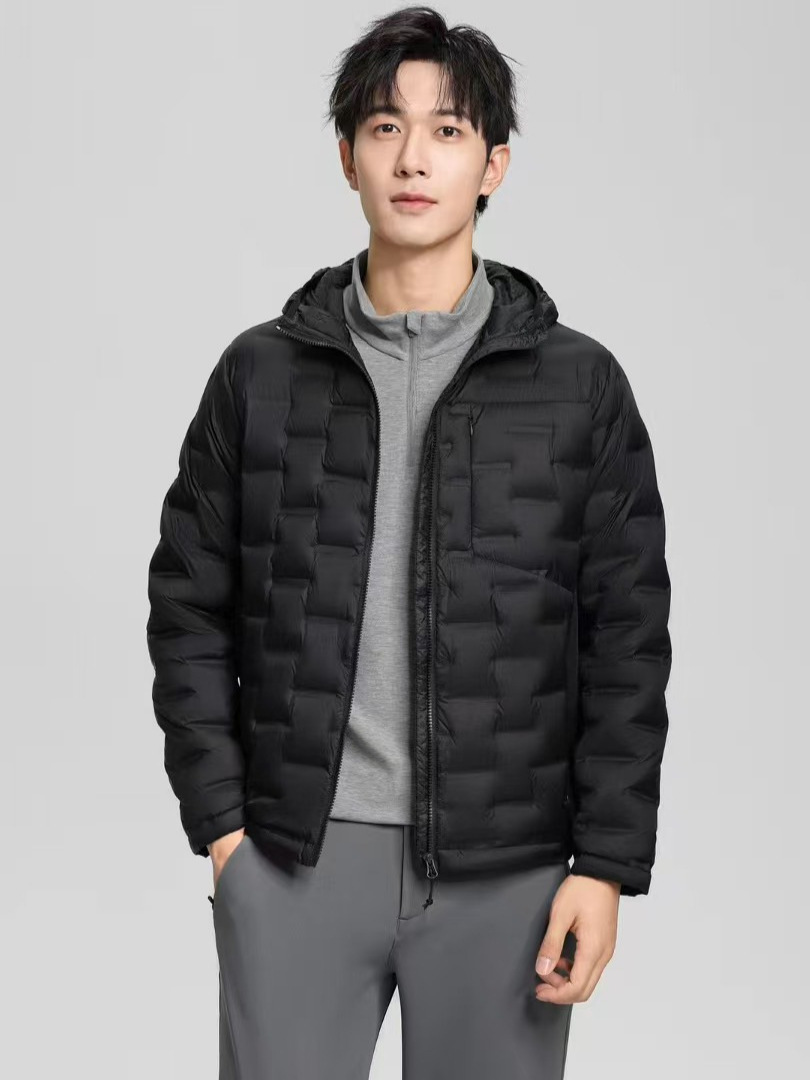 Chaqueta de plumón ligera de gama alta para hombres cortos de otoño 2025 nuevo 90 chaqueta deportiva con capuchón resistente al viento a prueba de frío