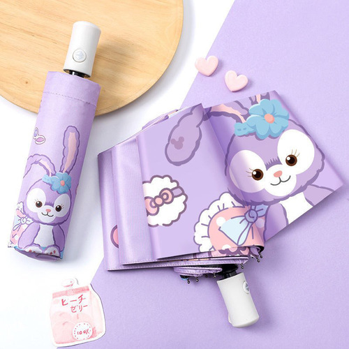 Fully automatic sunny umbrella wholesale cartoon cinnamon dog sun umbrella sun protection UV protection folding female cute sun umbrella