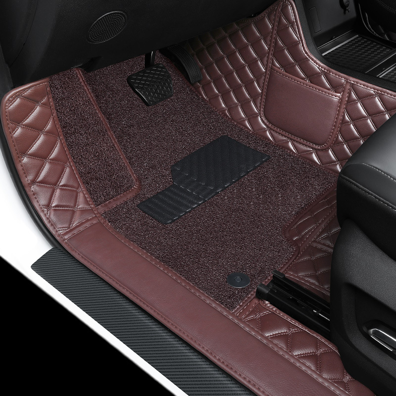 leather, full coverage – Shiyong Universal Foot Pad - driver-double-layer-coffee-color-thread-coffee-color-silk-ring