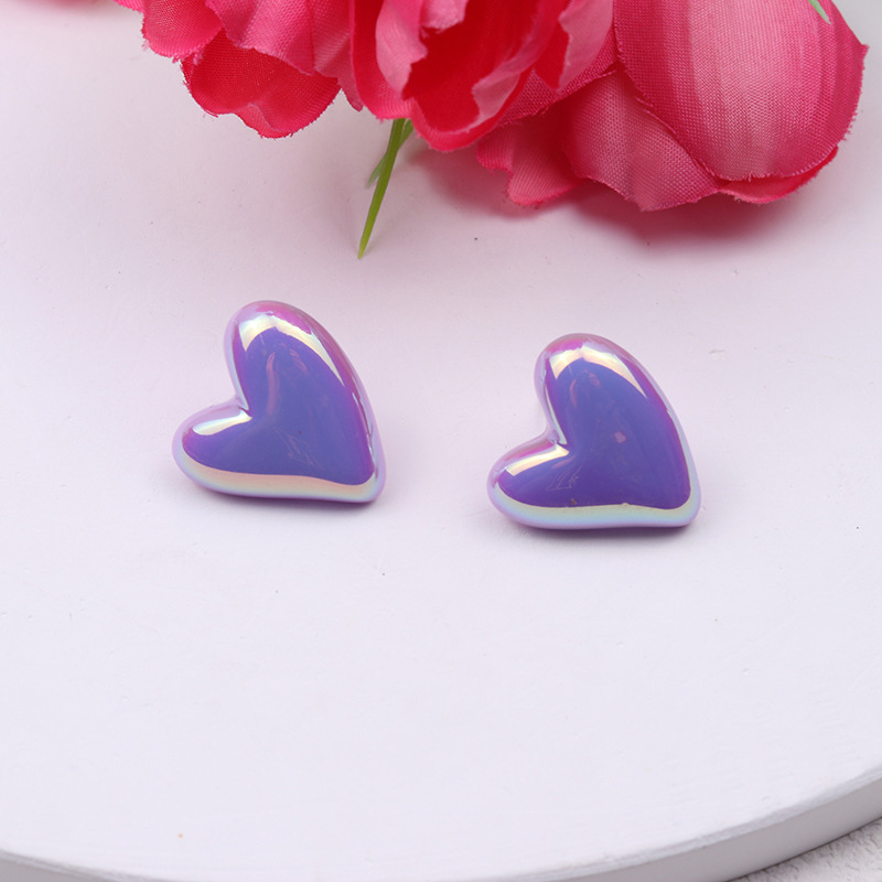 Cute Heart Shape Arylic Women's Ear Studs display picture 6