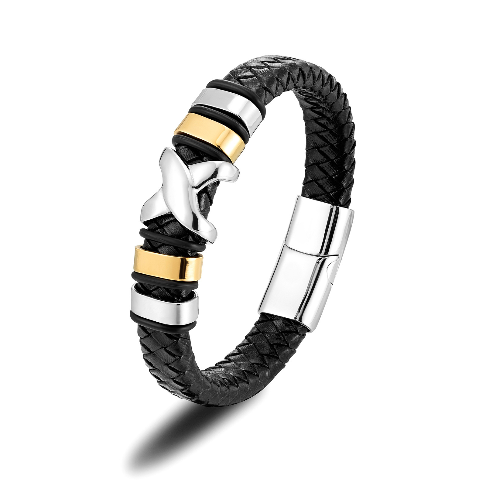 Neues Schmuck-Leder-gewebtes Armband, personalisiertes Mode-Männer-Buchstabe-X-Armband, heißer Verkauf_voghion.com