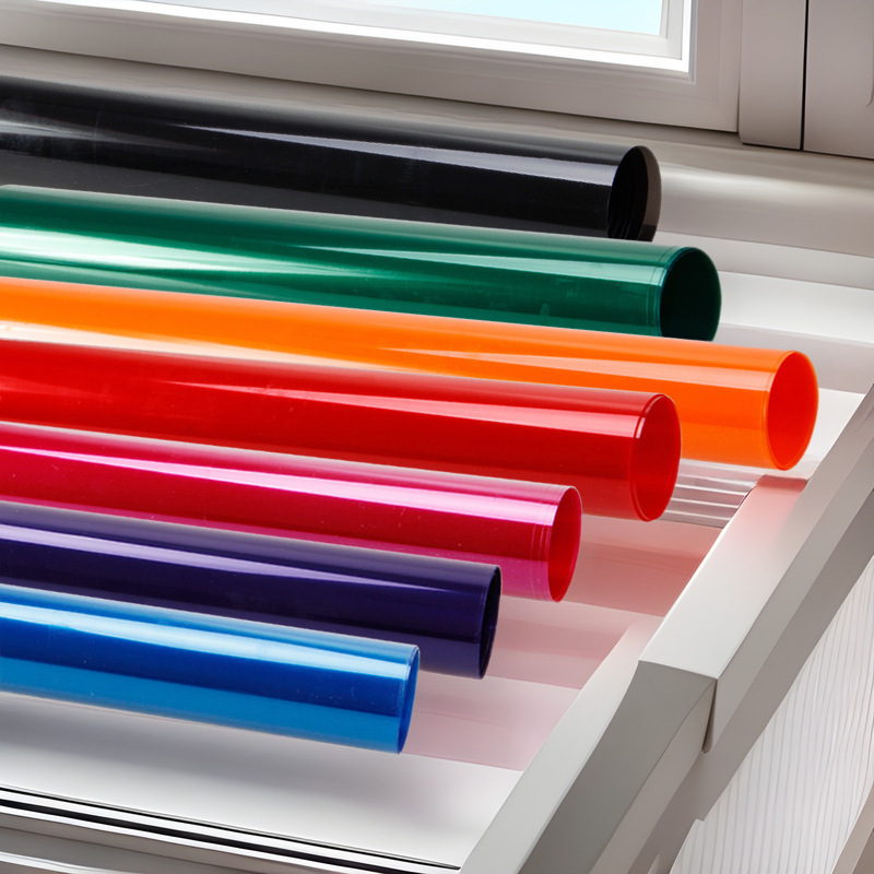 Colorful Film Glass Paper Transparent Light-Transmitting Decorative Wedding Handmade Props Colorful Laser Paper Wholesale Heat Insulation and Sun Protection