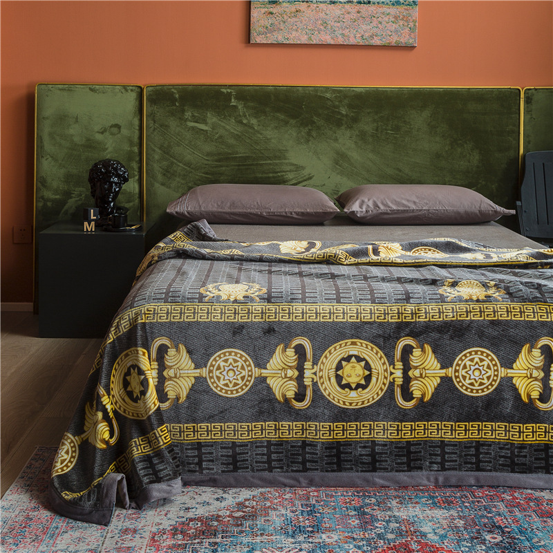 Manta de franela de lujo ligero un suministro de transmisión en vivo transfronterizo de Ding engrosada manta antiestática de vellón de coral de doble capa