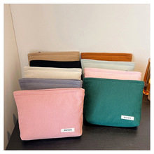 化妆包女纯色包包加厚灯芯绒补妆包零钱手机放大里包超轻收纳包