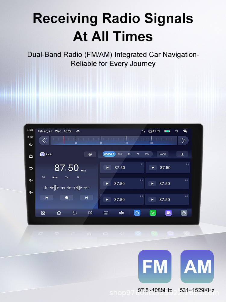 Cross-border 9inch 10inch Dingwei TS105 Android Universal Device 8+128G Reverse Camera Bluetooth MP5 Car Navigation