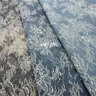 Lace beads embroidered Denim fabric pants coat skirt bags hat clothing fabric manufacturers wholesale