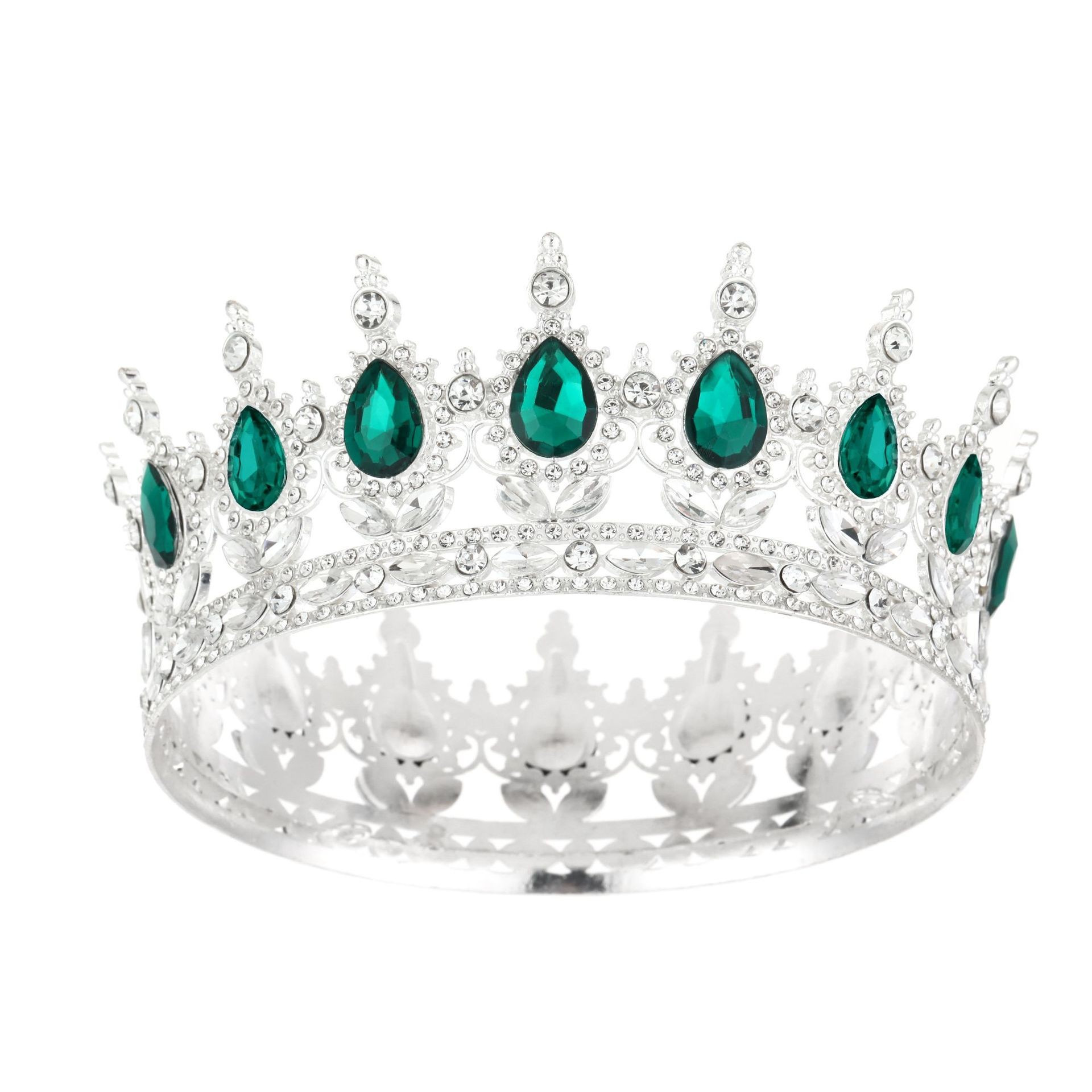 Europa y Estados Unidos cabeza de corona de novia barroca colorida de cristal peinado noble temperamento reina corona de fénix