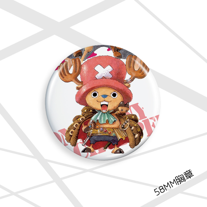 Insignia pirata 58mm Luffy Joba Sauron Nami Xiangji Ace insignia de dibujos animados broche de regalo