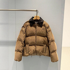 mm家25ss秋冬新款灯芯绒翻领羽绒服徽标贴布绣字母皮领羽绒服