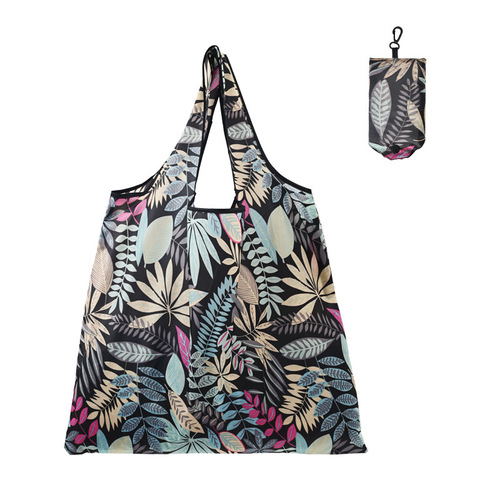 190T Polyester Foldable Shopping Bag for Supermarket, Printed Bag, Manufacturer Wholesale, In Stock, Portable Eco-Friendly Bag for Cross-Border Shipping