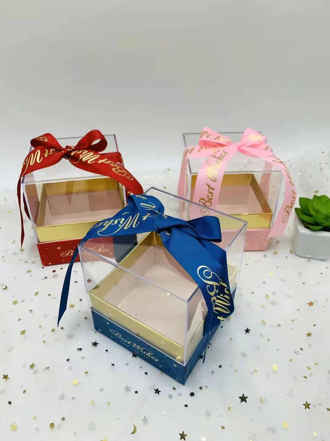 高档亚克力盒圣诞节平安夜礼物盒鲜花学生生日礼物收纳盒