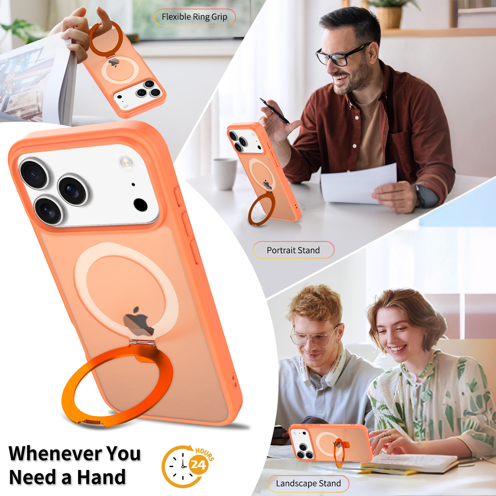 Funda para teléfono Apple 17 Promax con tacto mate, nuevo soporte magnético, protección completa anticaídas para iPhone 17.