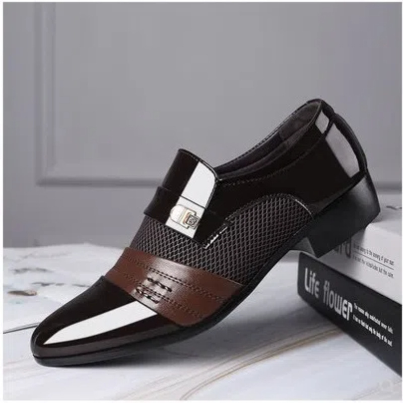 Zapatos de hombre Primavera y otoño nuevos zapatos de cuero zapatos formales de negocios de los hombres zapatos casuales británicos de los hombres zapatos de boda a juego transpirable suave
