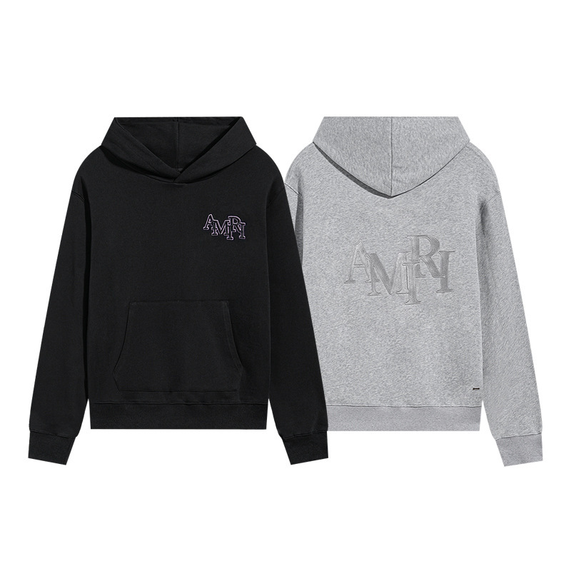 American Street Amiri Sweatshirt Niche Trendy Brand Amiri Stylish Simple Embroidered Letters Couple Retro Hoodie
