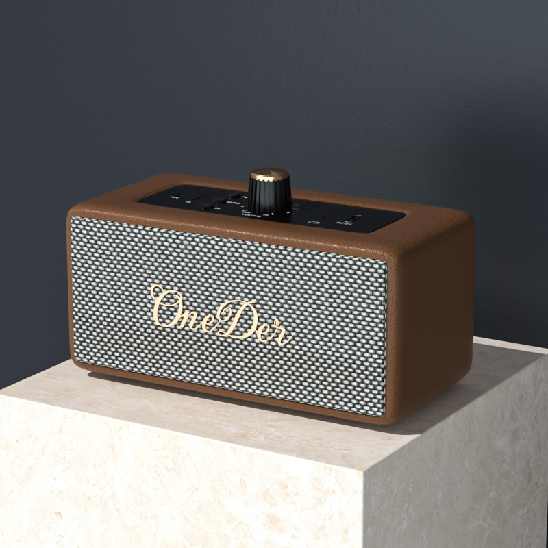 OneDerD3 レトロ Bluetooth スピーカー小型ポータブルホームデスクトップショップサブウーファー木箱ギフトスピーカー|undefined