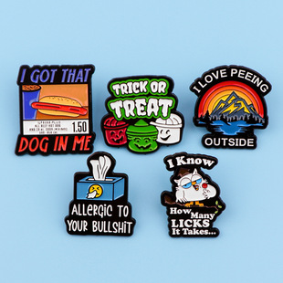Quotations Brooch Cartoon Metal Badge Creative English Letter Jewelry Medal Clothing Brooch English Accessories