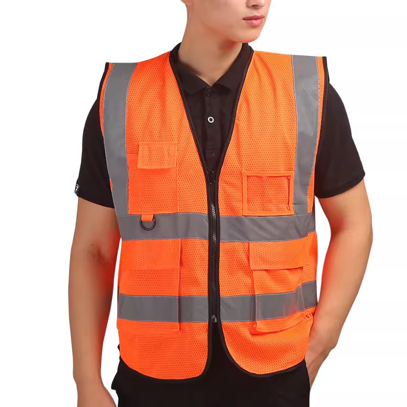 Tela de malla transpirable voluntario chaleco de trabajo personalizado chaleco reflectante voluntario ropa de seguridad personalizada impresión lo