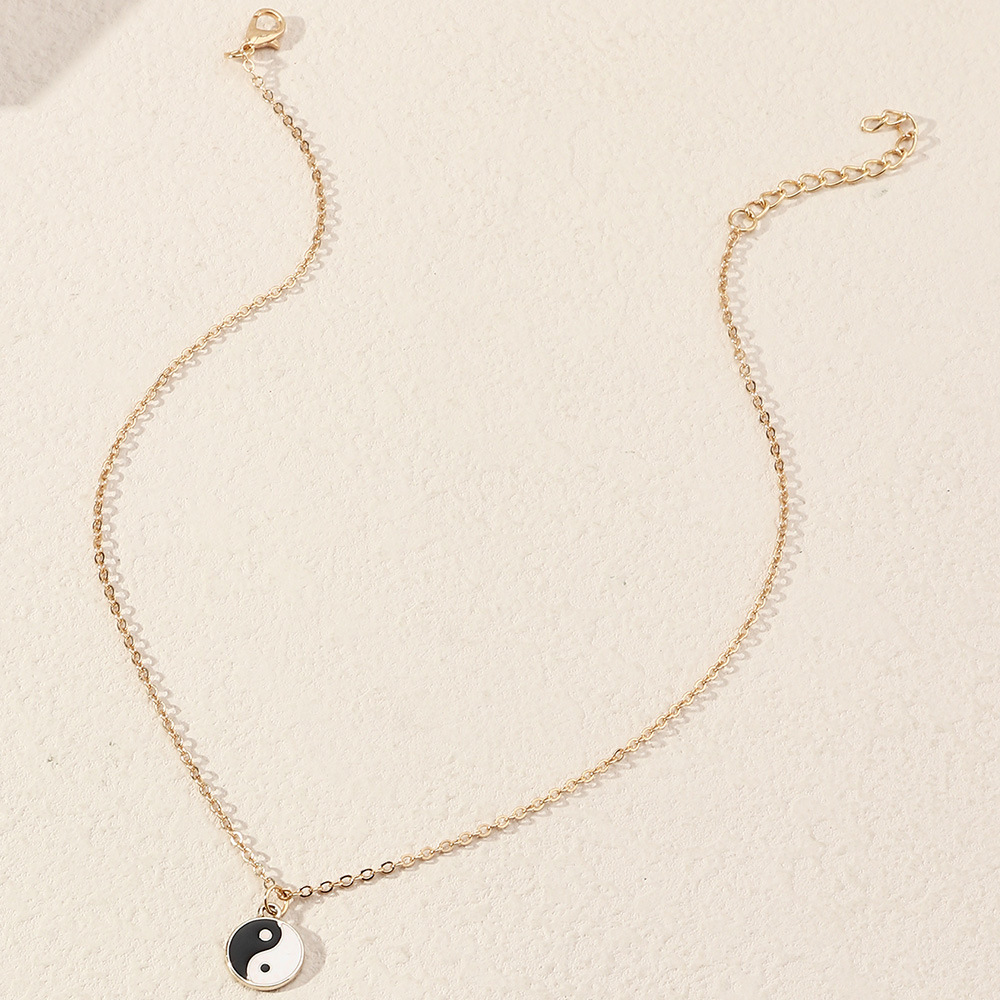 simple Yin Yang Tai Chi oil drop earrings color gossip necklace