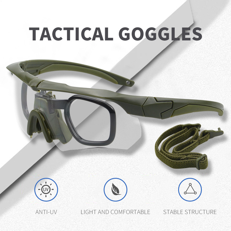 Real person CS tactical shooting exercise eye protection glasses, hiking and cycling goggles, outdoor glasses_voghion.com
