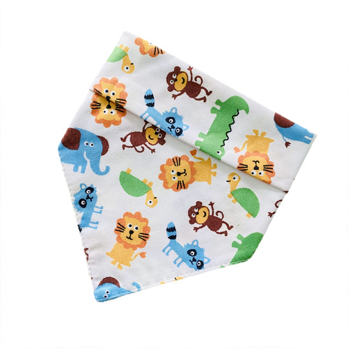 新款猫狗宠物三角巾婴儿口水巾吸口水卡通图案新版印刷母婴亚马逊