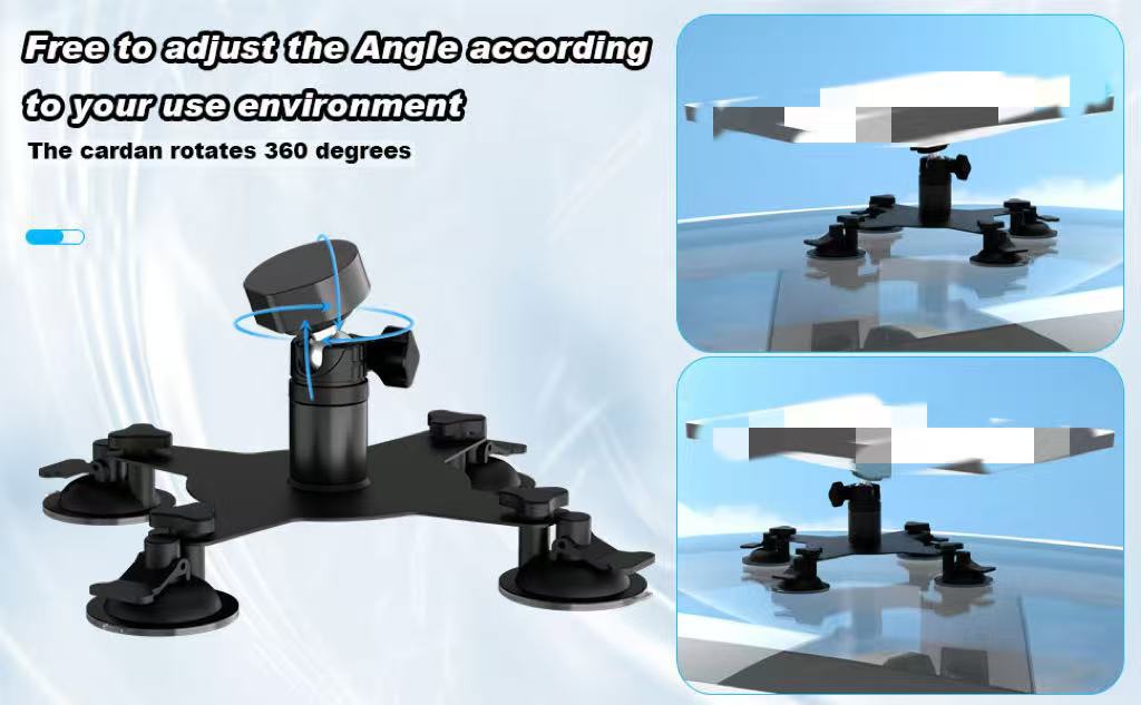 Cross-Border Car Roof Mount with Suction Cup/Magnetic Attachment Suitable for Mini Receiver Brackets, Universal Mount for Cars and Boats