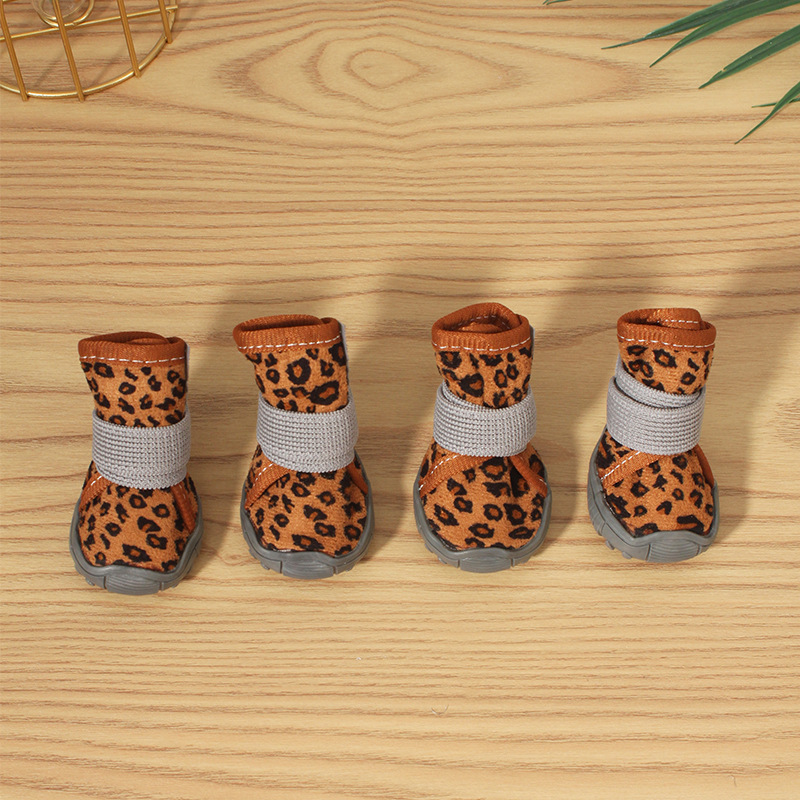 겨울 벨벳 스노우 부츠 [커피 호피 무늬]