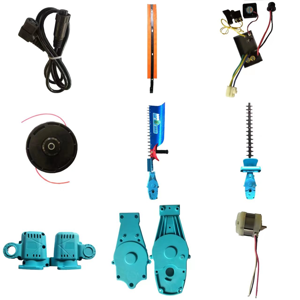 电动割草机绿篱机高枝剪配件大全电源线电机打草头刀片控制板