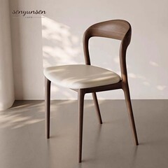木製ダイニングチェア家庭用クリーム風モダンシンプルな背もたれテーブルチェアチェアシェービング風ホワイトワックス木製ダイニングチェア