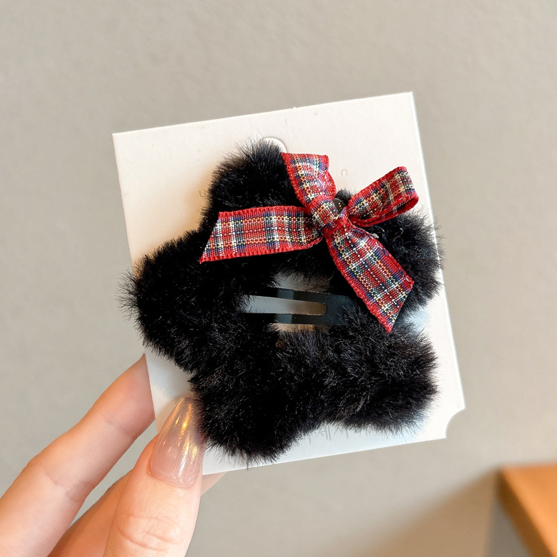 Invierno Meirard peluche estrellas clip de cabello de alta sensibilidad no lastimar el cabello de los niños lateral clip de cabello adornamiento para el cabello al por mayor