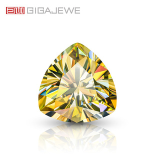 GIGAJEWE sunrise yellow round triangle cut moissanite VVS1 bare stone jewelry making wholesale