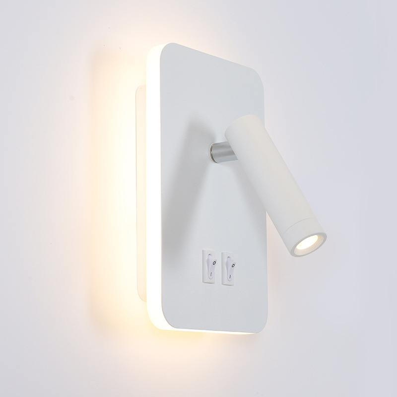 110V pasillo de referencia fondo fondo de pared de fondo moderno lectura dormitorio creativo interruptor de sala de estar iluminación nórdica ajustable minimalista