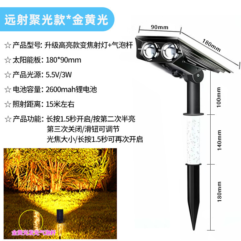 跨境太阳能射灯 户外高亮防水别墅庭院草坪照树灯LED地插草坪射灯|undefined