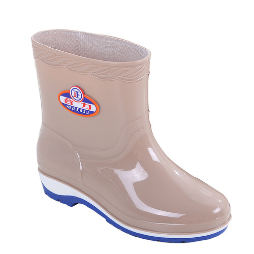 New Women's Sliding Waterproof Rain Boots for Adults, Short Knee Kitchen Wear Resistant Rubber Shoes, Spring and Autumn Waterproof Shoes