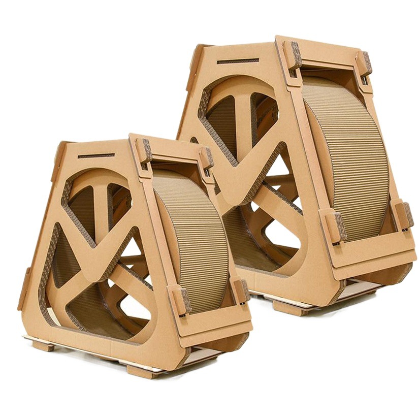 Deku papel corrugado ejercicio caminadora noria muebles para mascotas gato tablero del rasguño rascador rodillo giratorio