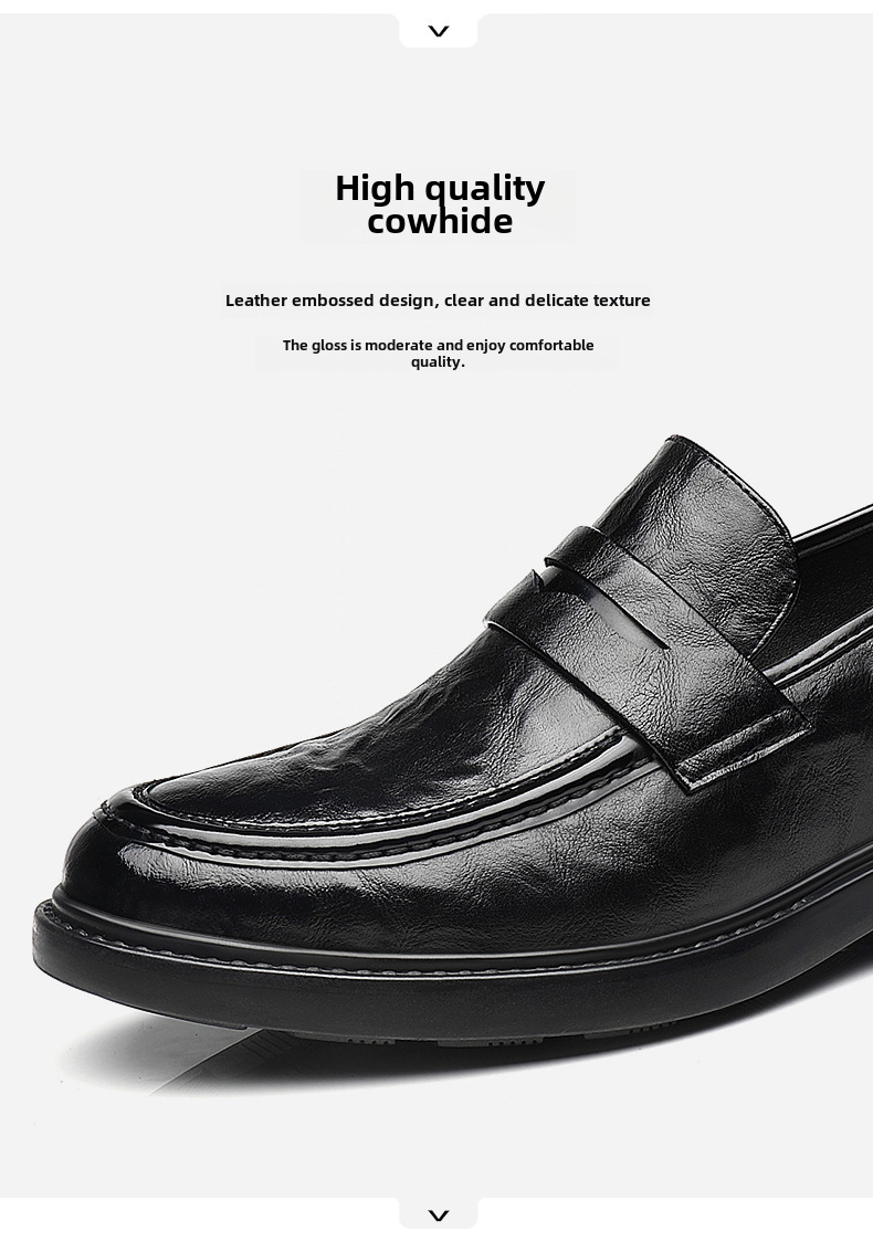 Men's Leather Loafers Business Casual Slip-on Shoes For Men_voghion.com
